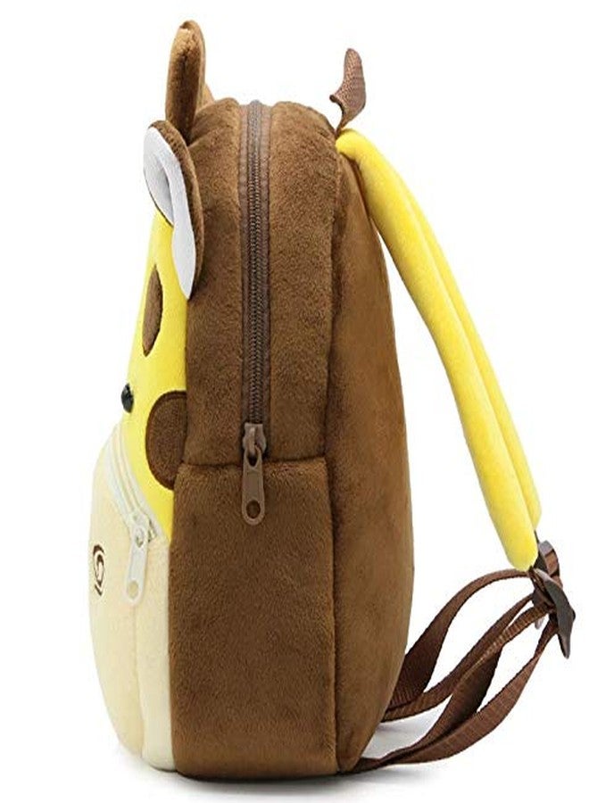 دزرت حقيبة ظهر مدرسية للأطفال من ديزيرت على شكل زرافة، مصنوعة من القطيفة الناعمة، بتصميم كرتوني/للأولاد/للبنات/للرضع/ (من 2 إلى 5 سنوات) (عبوة من قطعتين) - Image 4